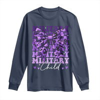Military Child Coquette Bow Long Sleeve Shirt Purple Up Camo Kids Girls