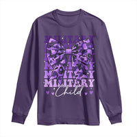 Military Child Coquette Bow Long Sleeve Shirt Purple Up Camo Kids Girls