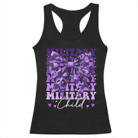 Military Child Coquette Bow Racerback Tank Top Purple Up Camo Kids Girls
