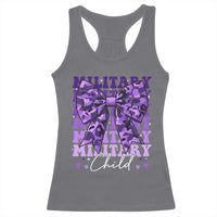 Military Child Coquette Bow Racerback Tank Top Purple Up Camo Kids Girls