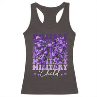 Military Child Coquette Bow Racerback Tank Top Purple Up Camo Kids Girls