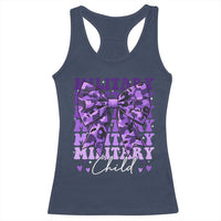Military Child Coquette Bow Racerback Tank Top Purple Up Camo Kids Girls