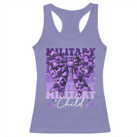Military Child Coquette Bow Racerback Tank Top Purple Up Camo Kids Girls