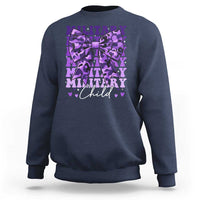 Military Child Coquette Bow Sweatshirt Purple Up Camo Kids Girls