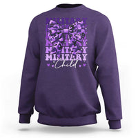 Military Child Coquette Bow Sweatshirt Purple Up Camo Kids Girls