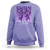 Military Child Coquette Bow Sweatshirt Purple Up Camo Kids Girls