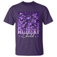 Military Child Coquette Bow T Shirt Purple Up Camo Kids Girls
