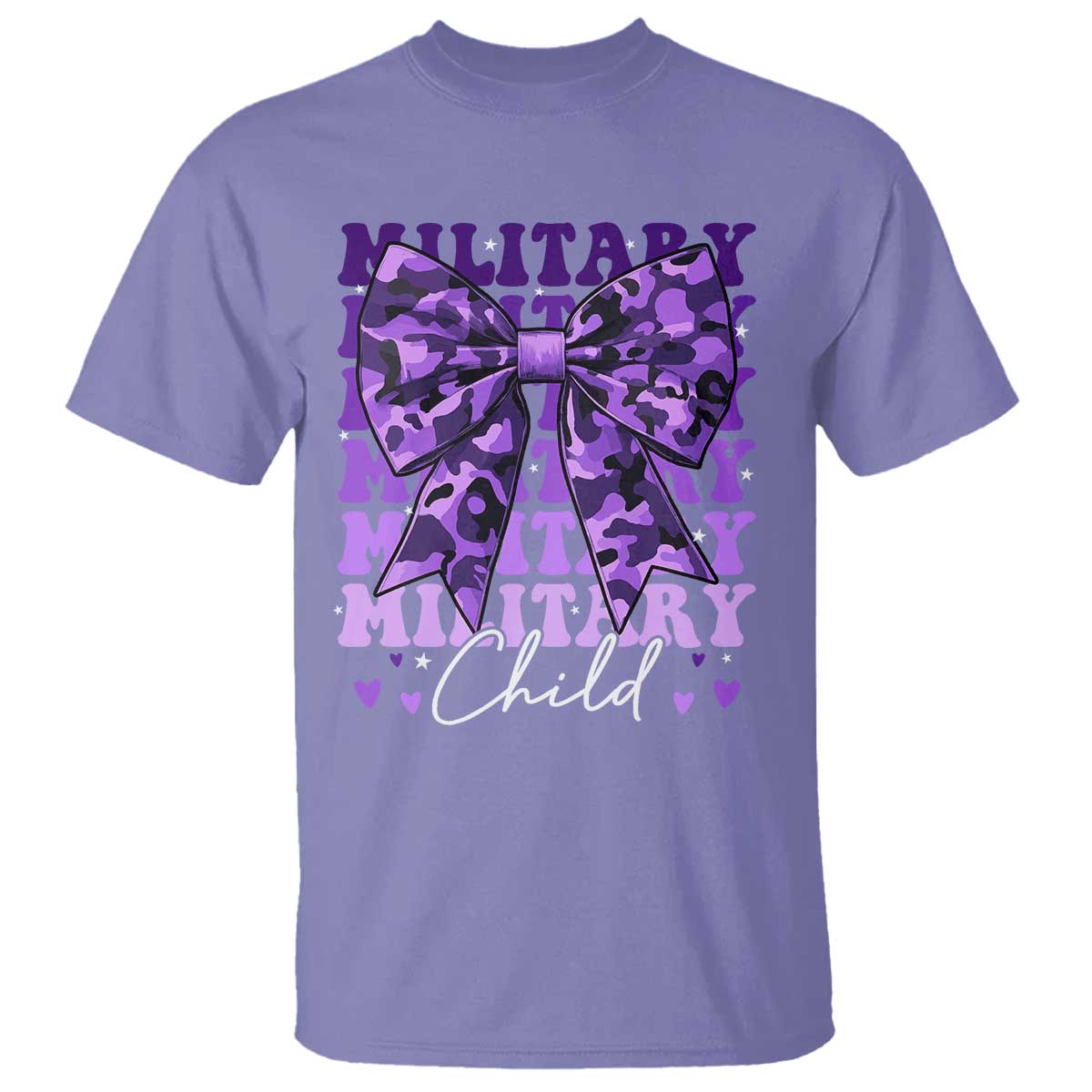 Military Child Coquette Bow T Shirt Purple Up Camo Kids Girls