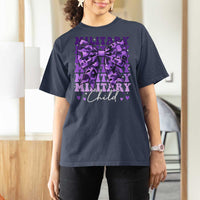 Military Child Coquette Bow T Shirt For Women Purple Up Camo Kids Girls