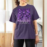 Military Child Coquette Bow T Shirt For Women Purple Up Camo Kids Girls
