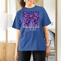Military Child Coquette Bow T Shirt For Women Purple Up Camo Kids Girls
