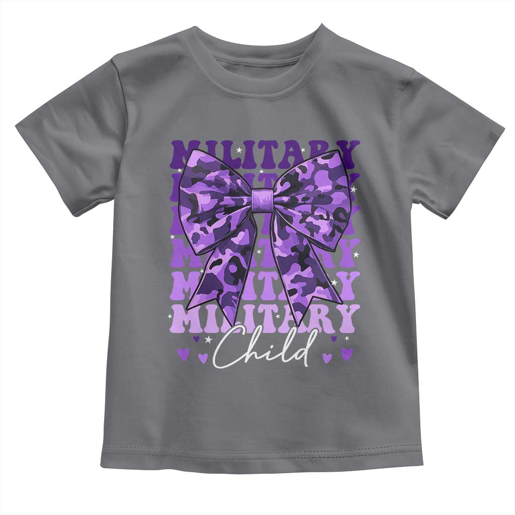 Military Child Coquette Bow Toddler T Shirt Purple Up Camo Kids Girls