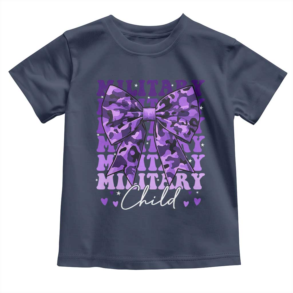 Military Child Coquette Bow Toddler T Shirt Purple Up Camo Kids Girls