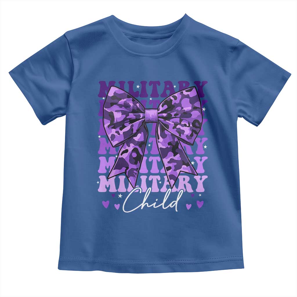 Military Child Coquette Bow Toddler T Shirt Purple Up Camo Kids Girls