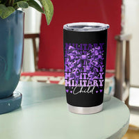 Military Child Coquette Bow Tumbler Cup Purple Up Camo Kids Girls