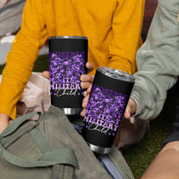 Military Child Coquette Bow Tumbler Cup Purple Up Camo Kids Girls