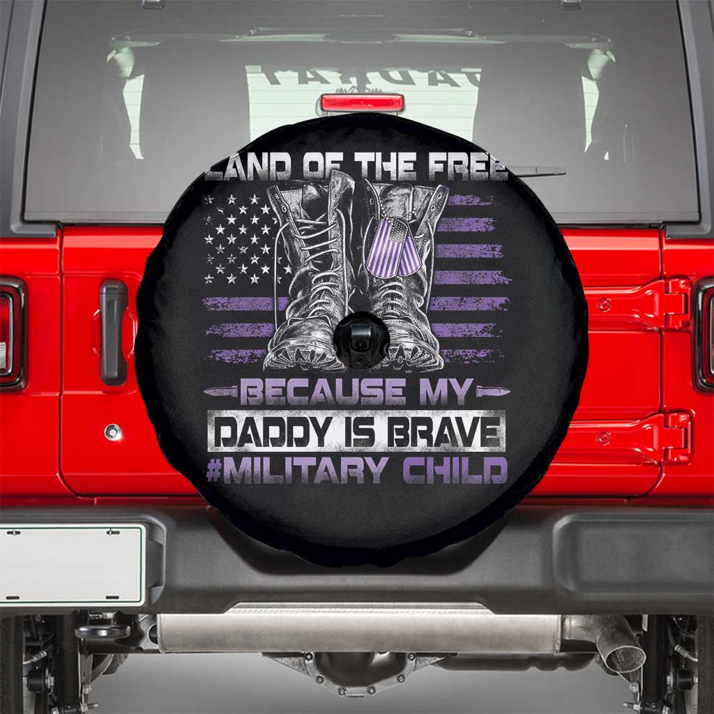 Purple Up For Military Kids Spare Tire Cover Military Child Month My Daddy Is Brave