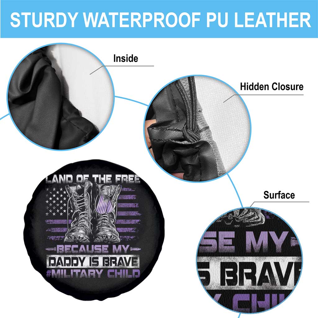 Purple Up For Military Kids Spare Tire Cover Military Child Month My Daddy Is Brave