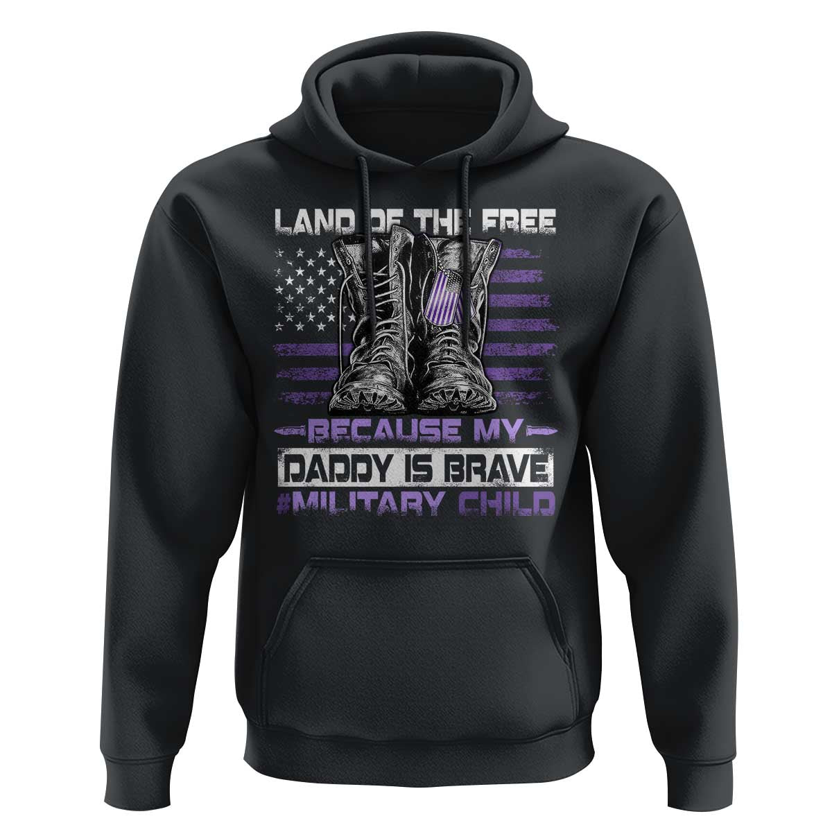 Purple Up For Military Kids Hoodie Military Child Month My Daddy Is Brave