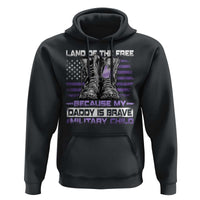 Purple Up For Military Kids Hoodie Military Child Month My Daddy Is Brave