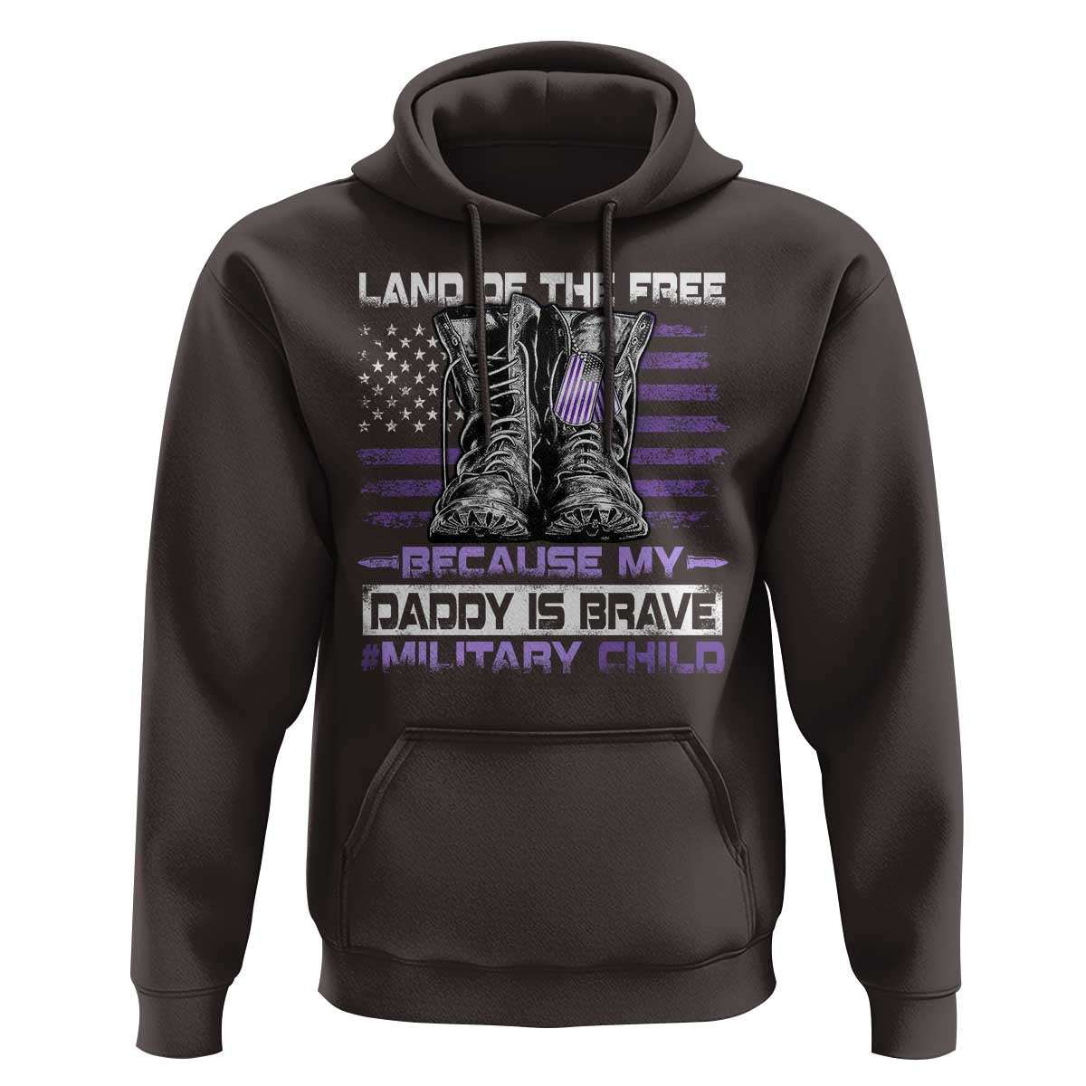 Purple Up For Military Kids Hoodie Military Child Month My Daddy Is Brave