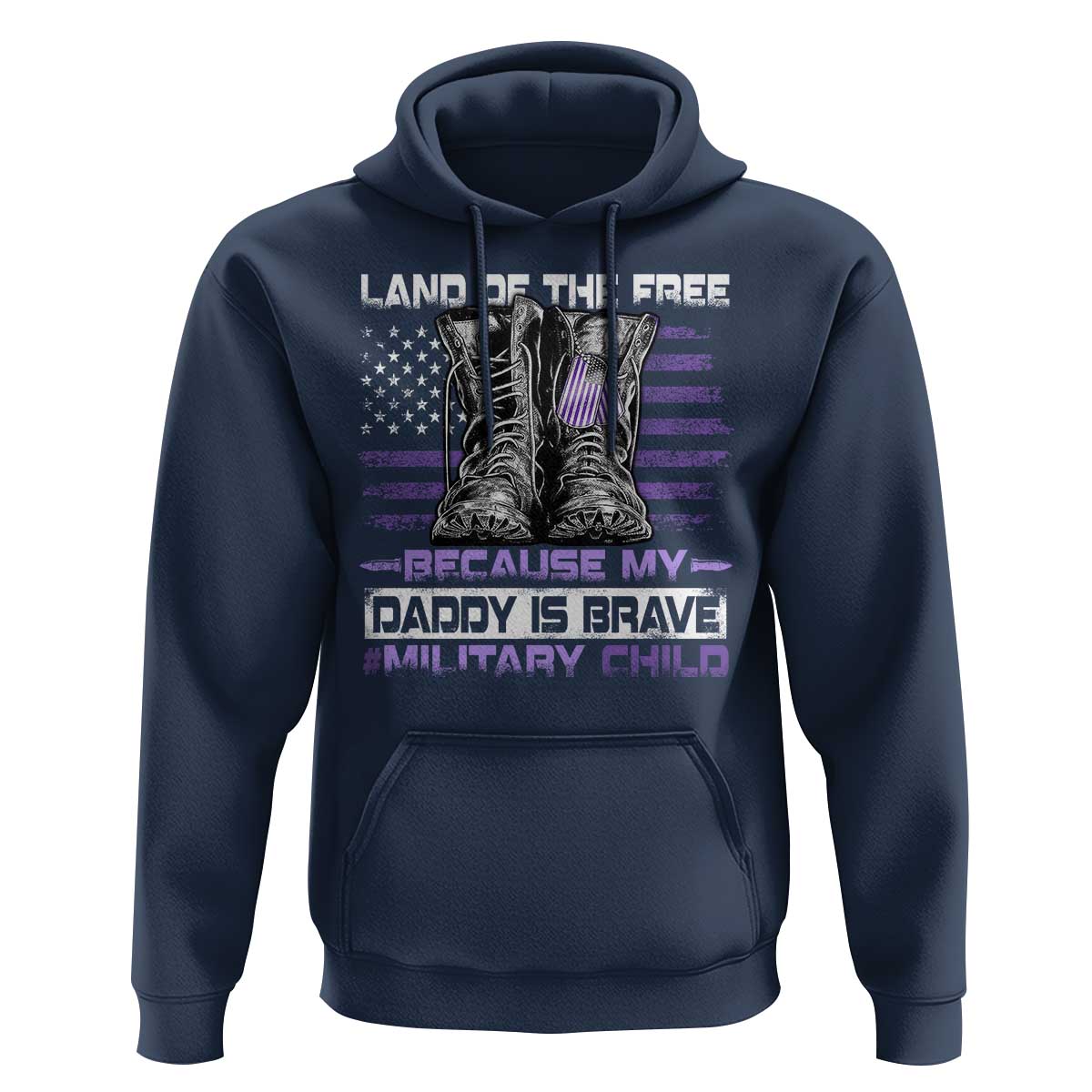 Purple Up For Military Kids Hoodie Military Child Month My Daddy Is Brave