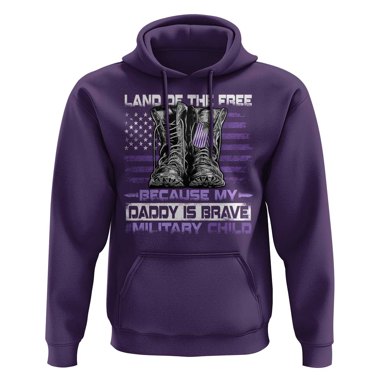 Purple Up For Military Kids Hoodie Military Child Month My Daddy Is Brave