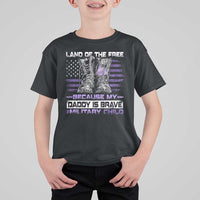 Purple Up For Military Kids T Shirt For Kid Military Child Month My Daddy Is Brave