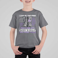 Purple Up For Military Kids T Shirt For Kid Military Child Month My Daddy Is Brave