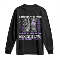 Purple Up For Military Kids Long Sleeve Shirt Military Child Month My Daddy Is Brave