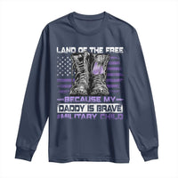 Purple Up For Military Kids Long Sleeve Shirt Military Child Month My Daddy Is Brave