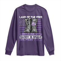 Purple Up For Military Kids Long Sleeve Shirt Military Child Month My Daddy Is Brave