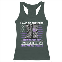 Purple Up For Military Kids Racerback Tank Top Military Child Month My Daddy Is Brave