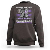 Purple Up For Military Kids Sweatshirt Military Child Month My Daddy Is Brave