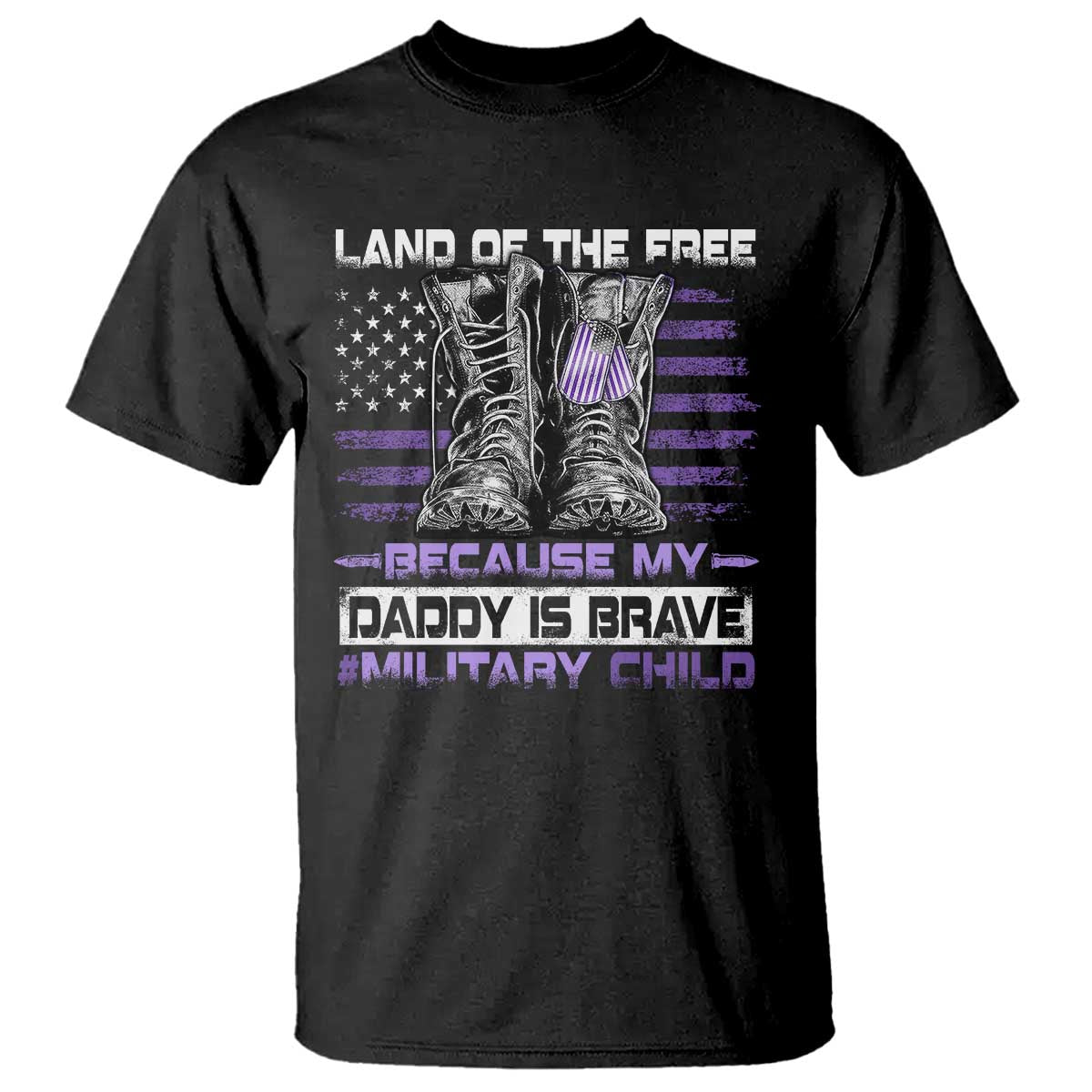Purple Up For Military Kids T Shirt Military Child Month My Daddy Is Brave