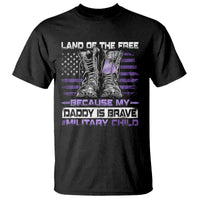 Purple Up For Military Kids T Shirt Military Child Month My Daddy Is Brave