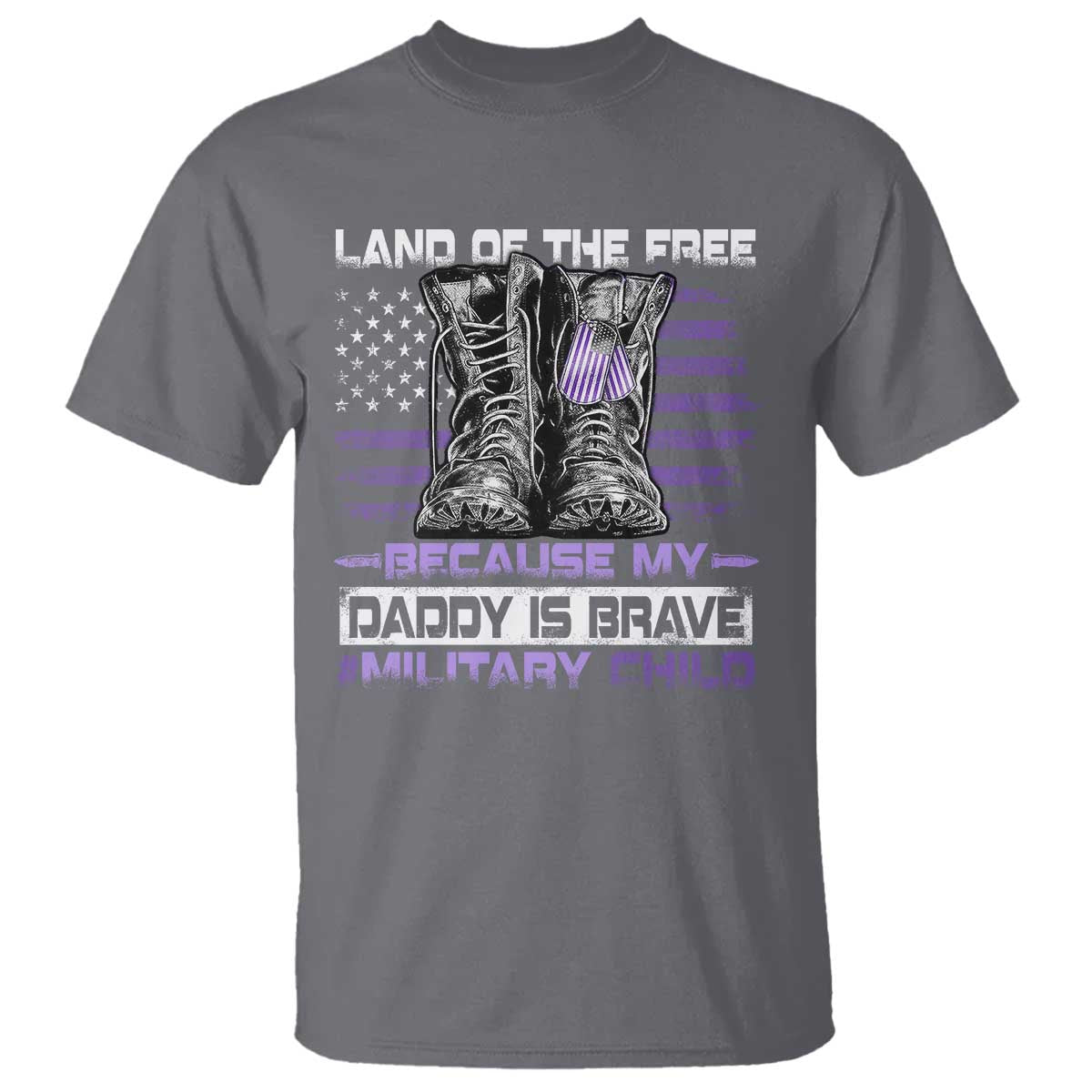 Purple Up For Military Kids T Shirt Military Child Month My Daddy Is Brave