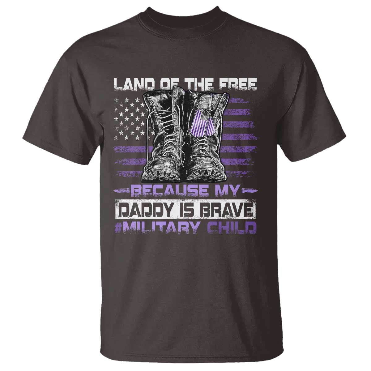Purple Up For Military Kids T Shirt Military Child Month My Daddy Is Brave