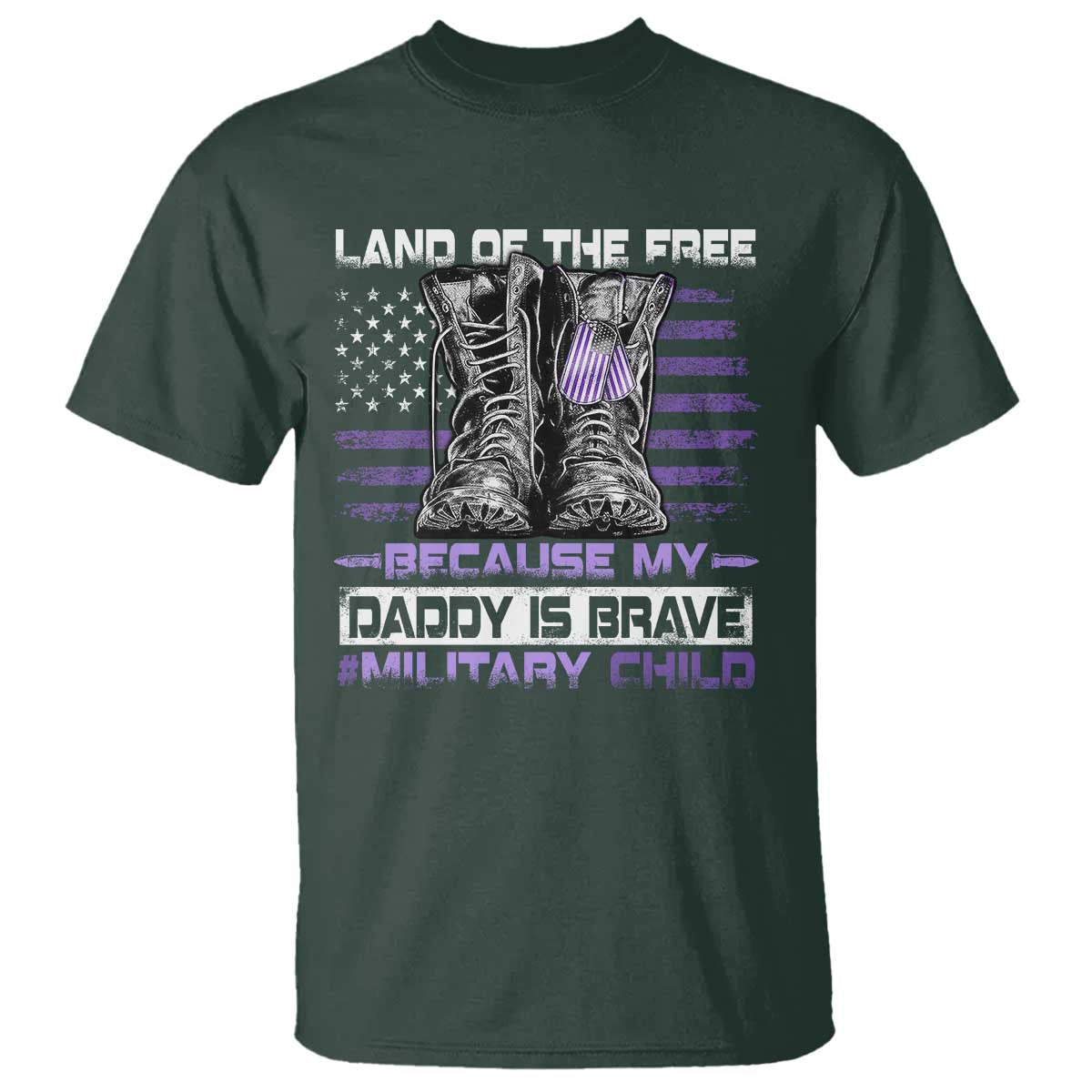 Purple Up For Military Kids T Shirt Military Child Month My Daddy Is Brave