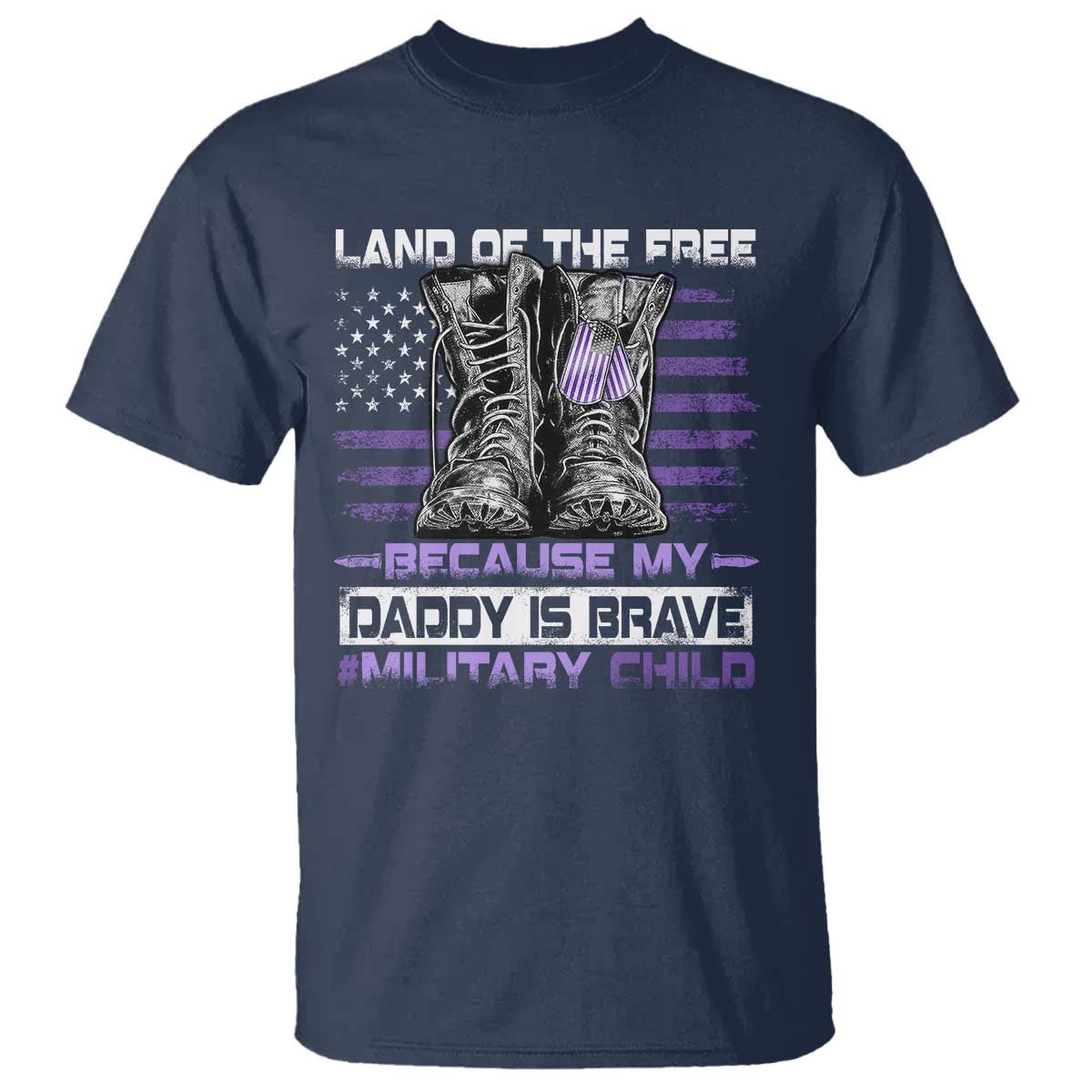 Purple Up For Military Kids T Shirt Military Child Month My Daddy Is Brave