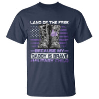 Purple Up For Military Kids T Shirt Military Child Month My Daddy Is Brave