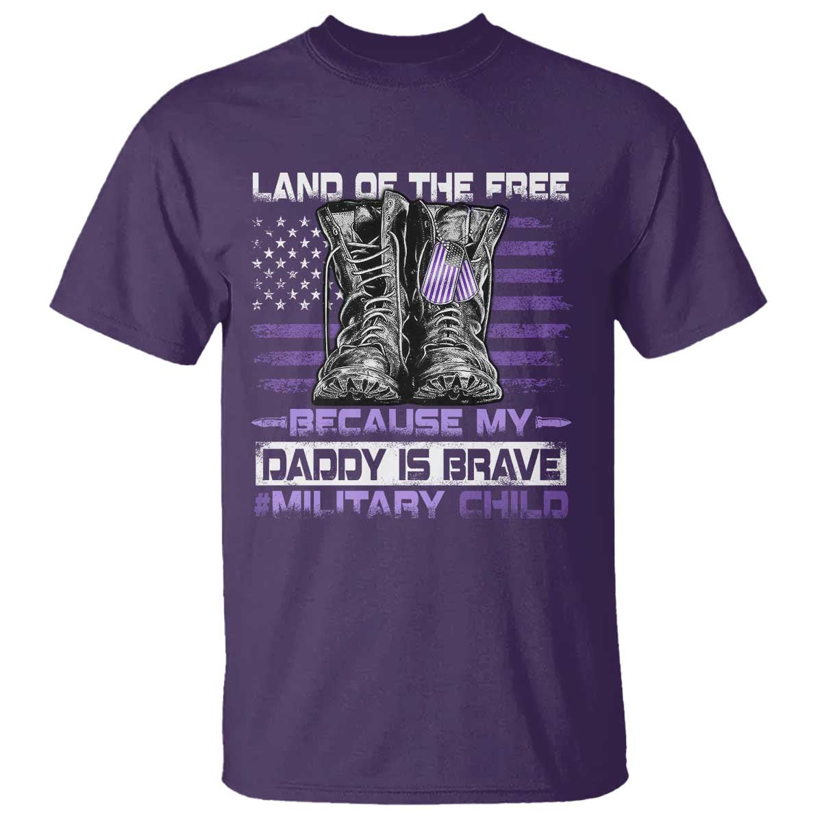 Purple Up For Military Kids T Shirt Military Child Month My Daddy Is Brave