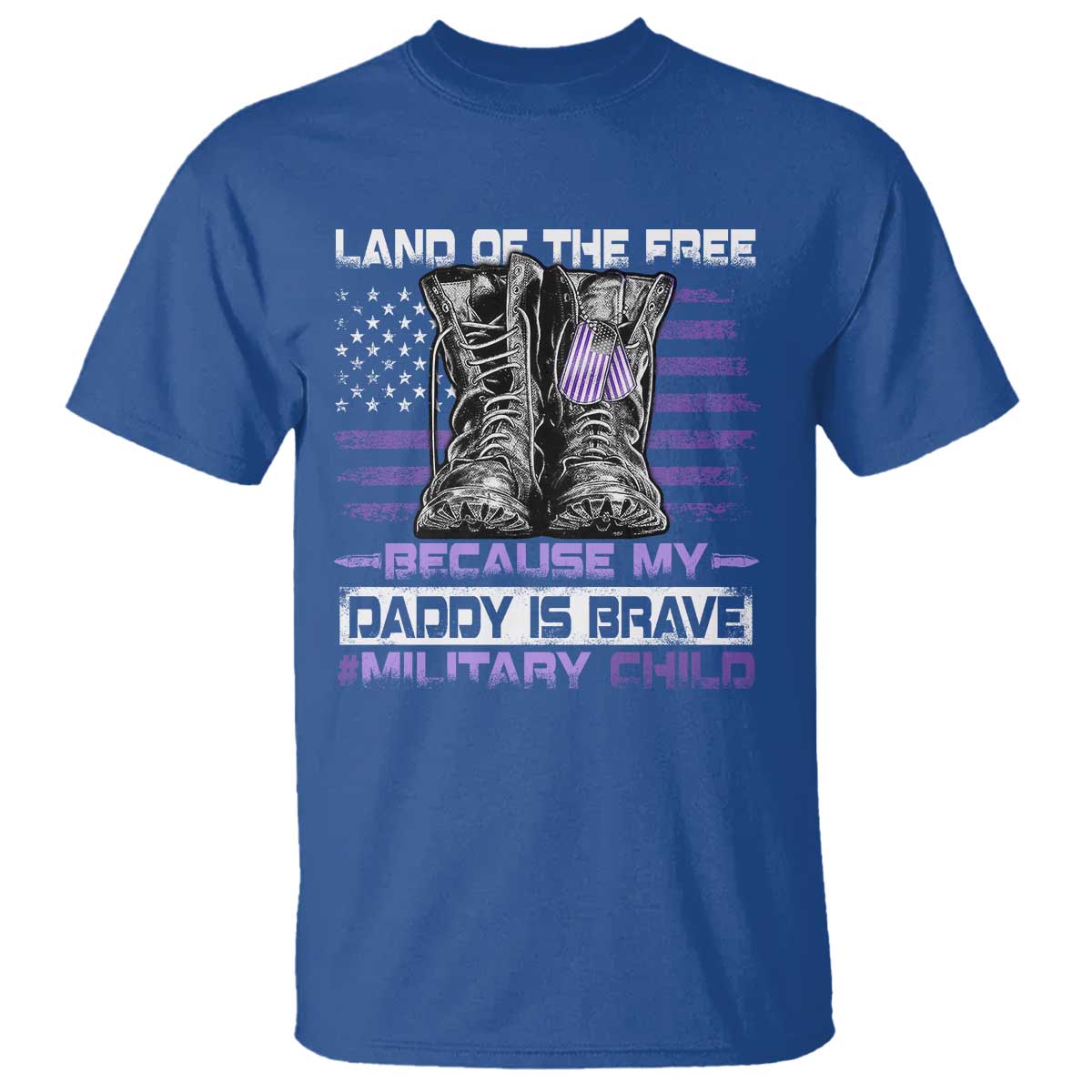 Purple Up For Military Kids T Shirt Military Child Month My Daddy Is Brave