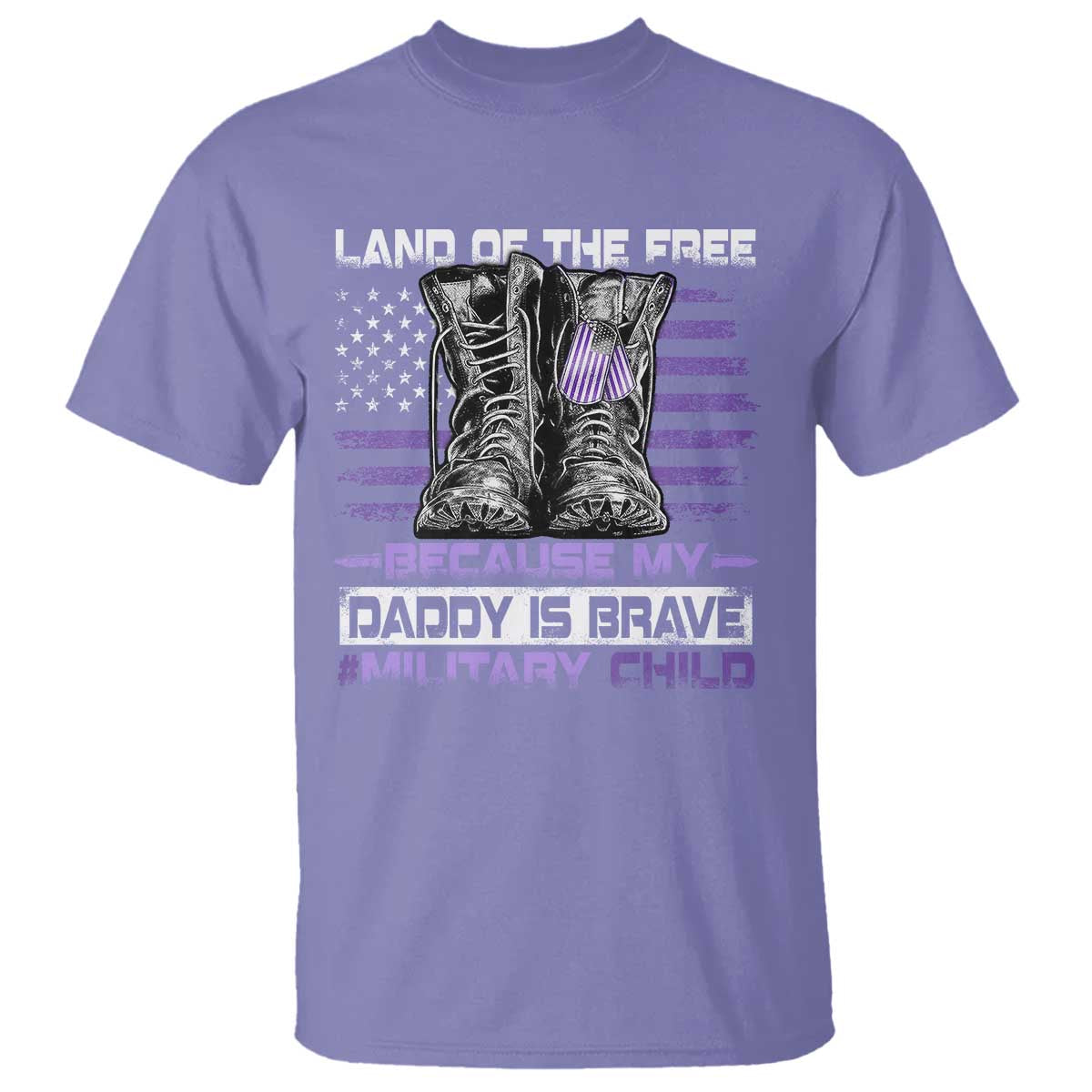 Purple Up For Military Kids T Shirt Military Child Month My Daddy Is Brave