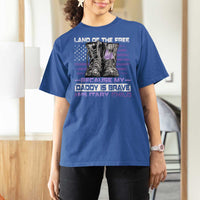 Purple Up For Military Kids T Shirt For Women Military Child Month My Daddy Is Brave