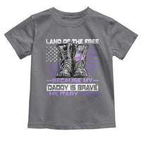 Purple Up For Military Kids Toddler T Shirt Military Child Month My Daddy Is Brave