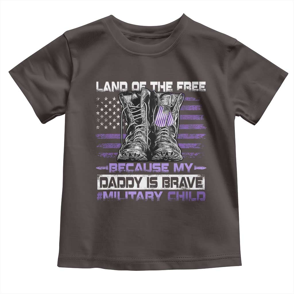 Purple Up For Military Kids Toddler T Shirt Military Child Month My Daddy Is Brave