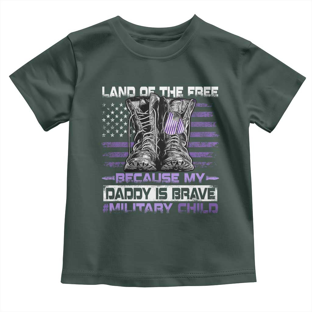 Purple Up For Military Kids Toddler T Shirt Military Child Month My Daddy Is Brave
