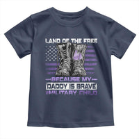 Purple Up For Military Kids Toddler T Shirt Military Child Month My Daddy Is Brave