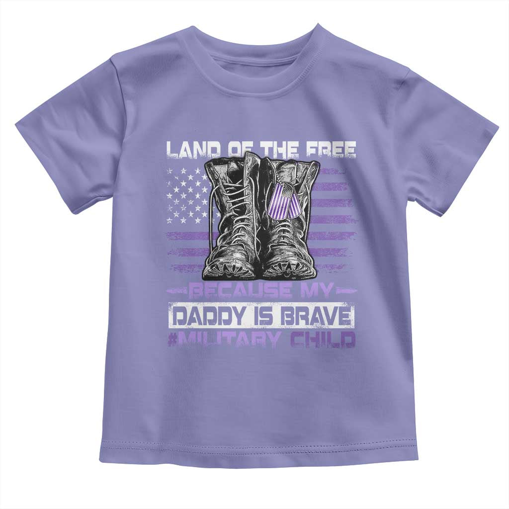 Purple Up For Military Kids Toddler T Shirt Military Child Month My Daddy Is Brave